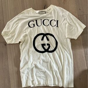 Authentic Gucci Cream Top with Black Accents
